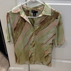 JNY Abstract Pattern Button-Up Shirt